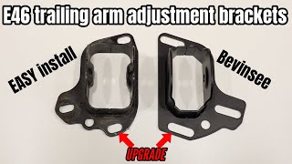 E46 racecar build Adjustable Rear Trailing Arm Bracket toe adjustment - DIY install and comparison