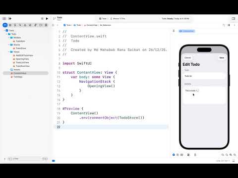 Todo app, crafted with SwiftUI!