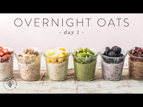 OVERNIGHT OATS 6 Ways | Easy Healthy RAINBOW Breakfasts 🐝 DAY 1 | HONEYSUCKLE Video