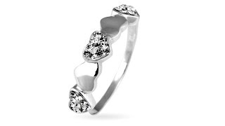 Jewellery - Silver ring - shimmering and smooth hearts