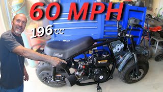 Coleman RSV minibike 60 MPH with a stock internal 196cc