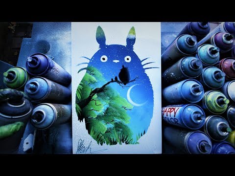 Totoro Spray Paint Art By Skech Glow In The Dark Download