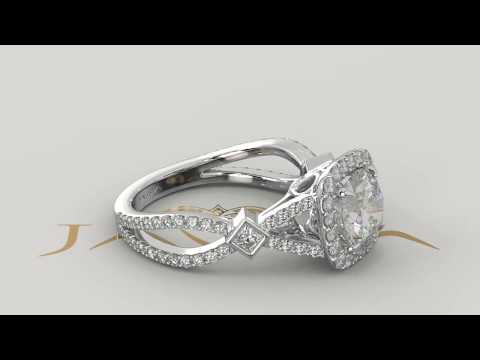 Javda Round Diamond Engagement Ring, 14k White Gold
