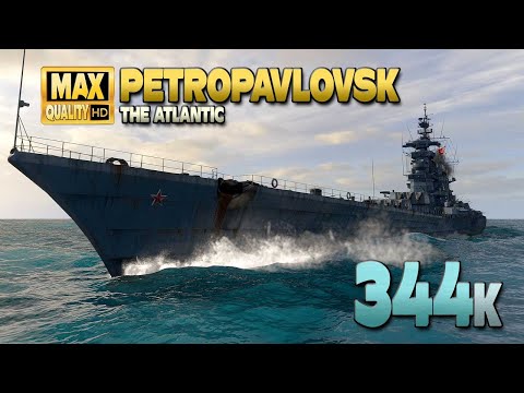 Cruiser Petropavlovsk: Big damage on map "The Atlantic" - World of Warships