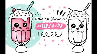 How to Draw a Milkshake Easy Step by Step Tutorial for Kids & Toddlers, Drawing Lesson