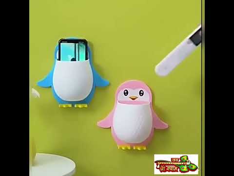 Plastic penguin shape toothbrush bathroom holder, for multip...