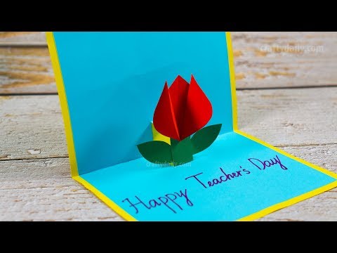 How to make Tulip Flower Pop Up Card | DIY Teacher's Day Pop Up Card