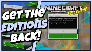 Minecraft PS4/PS5 - How To Get The Editions Button Back! - 1.19