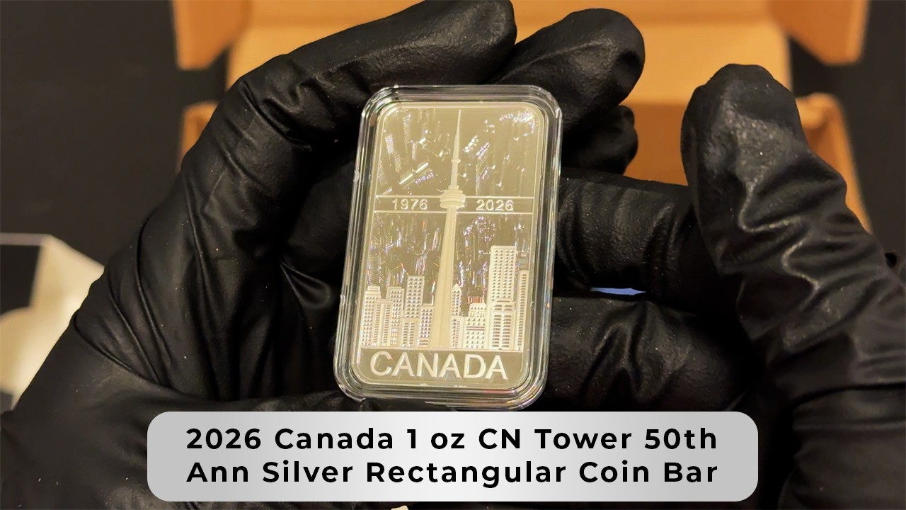 2026 Canada 1 oz CN Tower 50th Ann Silver Rectangular Coin Bar