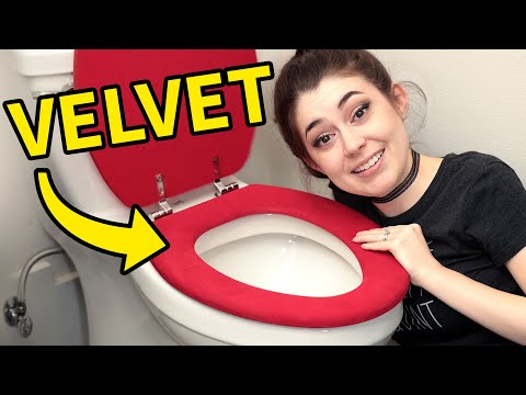 We made an awful velvet toilet seat