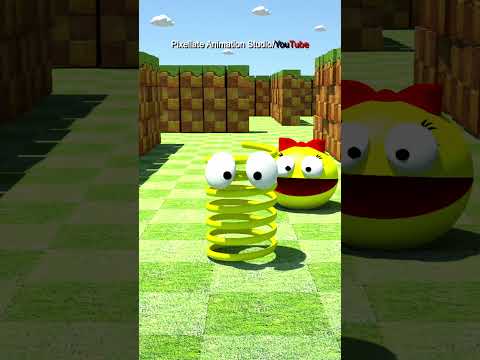 💘💘💘 Pacman and Crazy Spring 😂😂😂 #pacman #shorts