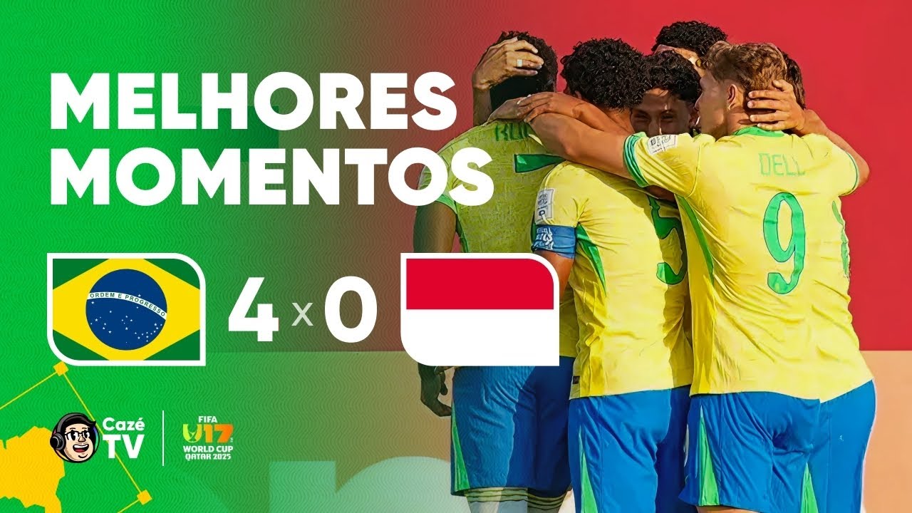 MELHORES MOMENTOS: BRASIL 4X0 INDONÉSIA | COPA DO MUNDO SUB-17 FIFA™ 2025 | FASE DE GRUPOS