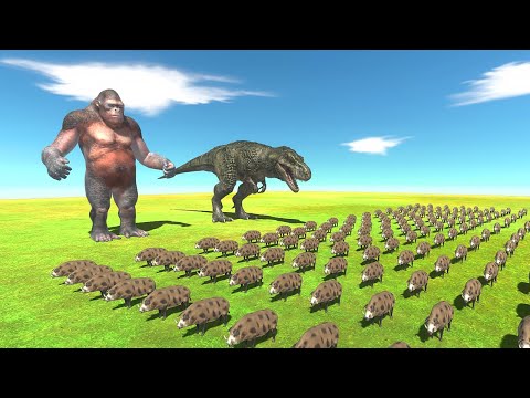 T-Rex and Goro vs Units Team Same Price - Animal Revolt Battle Simulator