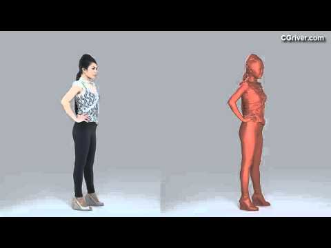 3D Human Model: Realistic Young Female for 3ds Max, Cinema 4D, SketchUp, Rhino, VRay and Thea Render