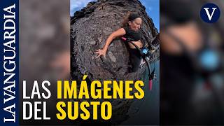 Images of the dangerous accident involving cyclist Cecilia Sopeña