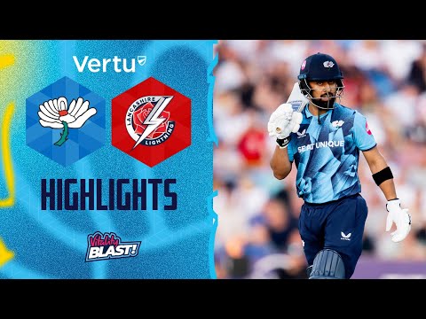 Highlights: Yorkshire Men v Lancashire Lightning | Abdullah Shafique hits first Yorkshire fifty