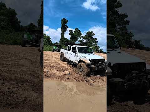 Sunk Gladiator at the mud park! #rhinousa #jeep #offroad #4x4 #mud