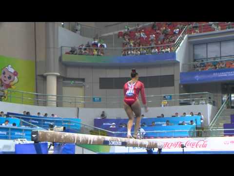 DOWNIE Rebecca (GBR) – 2014 Artistic Worlds, Nanning (CHN) – Qualifications Beam