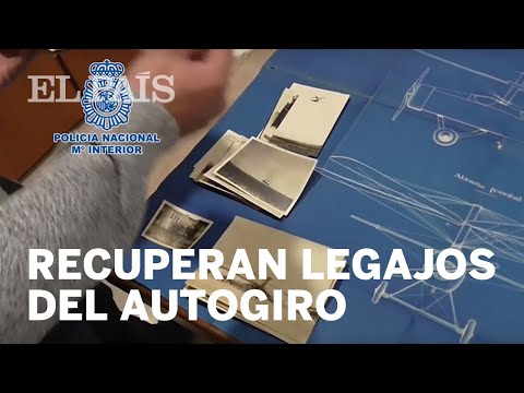 La Policía Nacional recupera en Murcia cinco legajos del autogiro de Juan de la Cierva