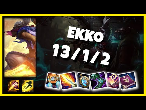 Ekko vs Nidalee KOREAN Challenger JUNGLE (13/1/2) - v10.25