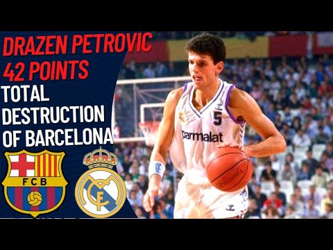 Drazen Petrovic 42 pts IN TOTAL DESTRUCTION of Barcelona | Real Madrid VS Barcelona 1989