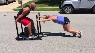 Softball Players Sled Pushing 450lbs! Are You Really Training with a Purpose???