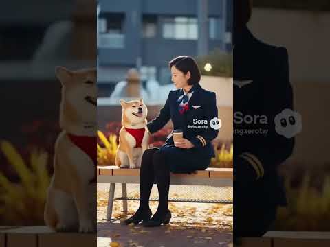 街でCAさんに遭遇した柴犬の幸せな一日 #uniform