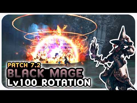 Updated BLACK MAGE Level 100 Standard "5+7" Opener and Rotation Showcase | Dawntrail Patch 7.2