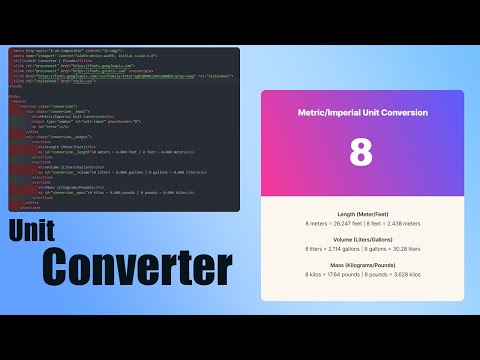 Coding Unit Converter Using Htmlcssjs