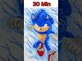 Drawing SONIC THE HEDGEHOG In 30 Sec 3 Min And 30 Min Sonic 3 Movie Fen Draw