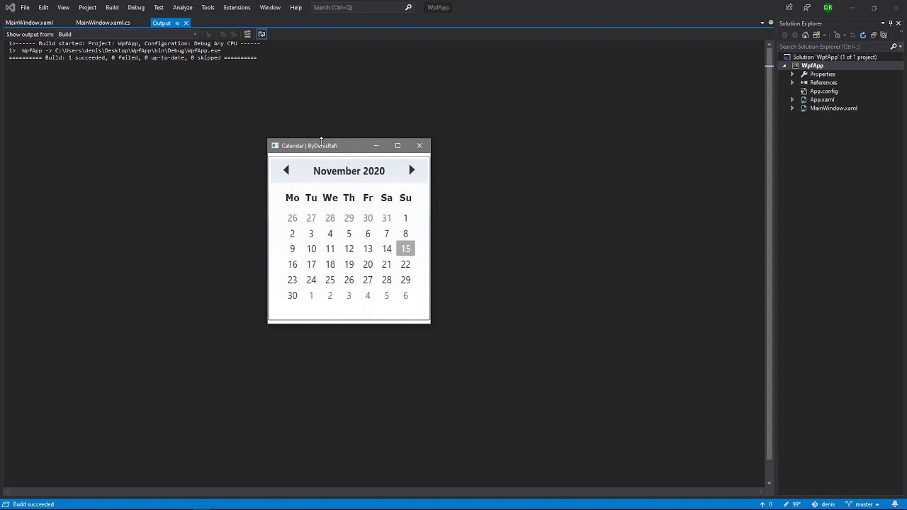 In C#, how do you create a WPF calendar app