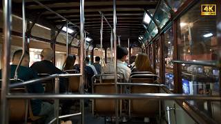 4K Hong Kong Ding Ding Tram Ride at Night: Wan Chai to Central
