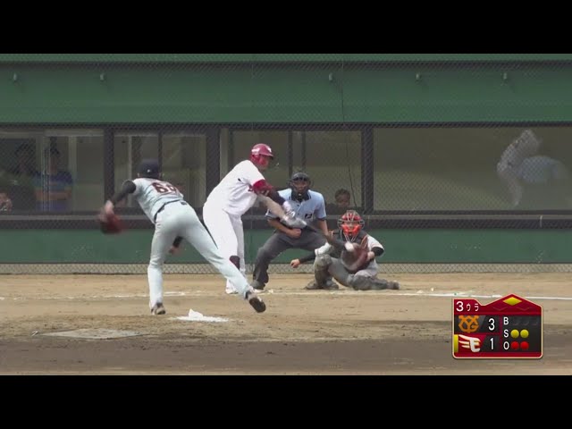 【ファーム】バットを投げ出しレフト前へ!! イーグルス・山下のタイムリーヒット!! 2019/8/12 E-G(ファーム)