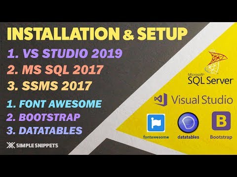 Installing Visual Studio 2019 MS SQL Express 2017 | Setting up Bootstrap Fontawesome Datatables