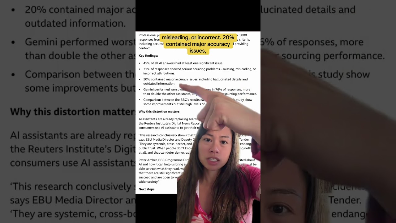 BBC study finds many hallucinations in AI generated content, including citation errors, introducing