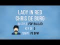 Lady In Red - Karaoke Backing Track - Lower Key