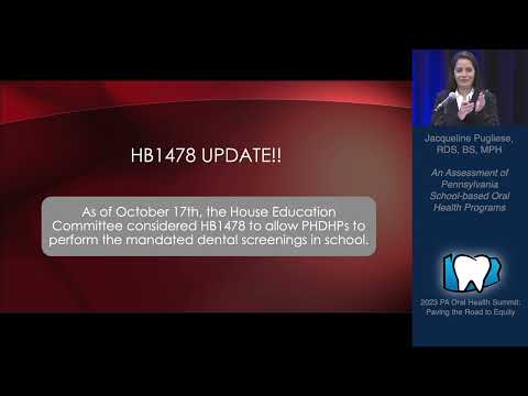 2023 PA Oral Health Summit - "Assessment of School-Based Programs" with Jacqueline Pugliese