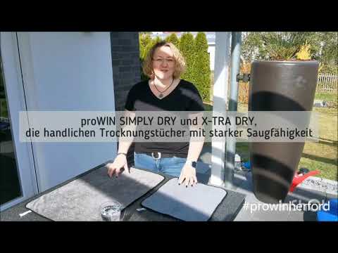 Die (saug)starken Trockentücher von proWIN - X-TRA DRY / SIMPLY-DRY