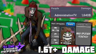 1.6T+ Damage w/ New 6 Star Kura (Origami) - Unnamed Shinigami | All Star Tower Defense ROBLOX