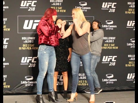 Cris Cyborg vs. Holly Holm staredown
