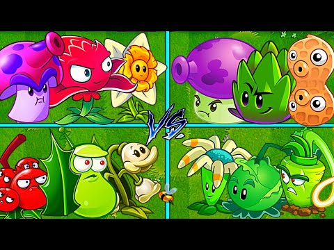 Random 4 Plants Battles - Which Team Will Win? - PvZ2 Team Plants vs Team Plants