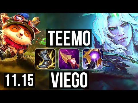 TEEMO vs VIEGO (TOP) | 3.1M mastery, 2800+ games, 6 solo kills | EUW Master | v11.15