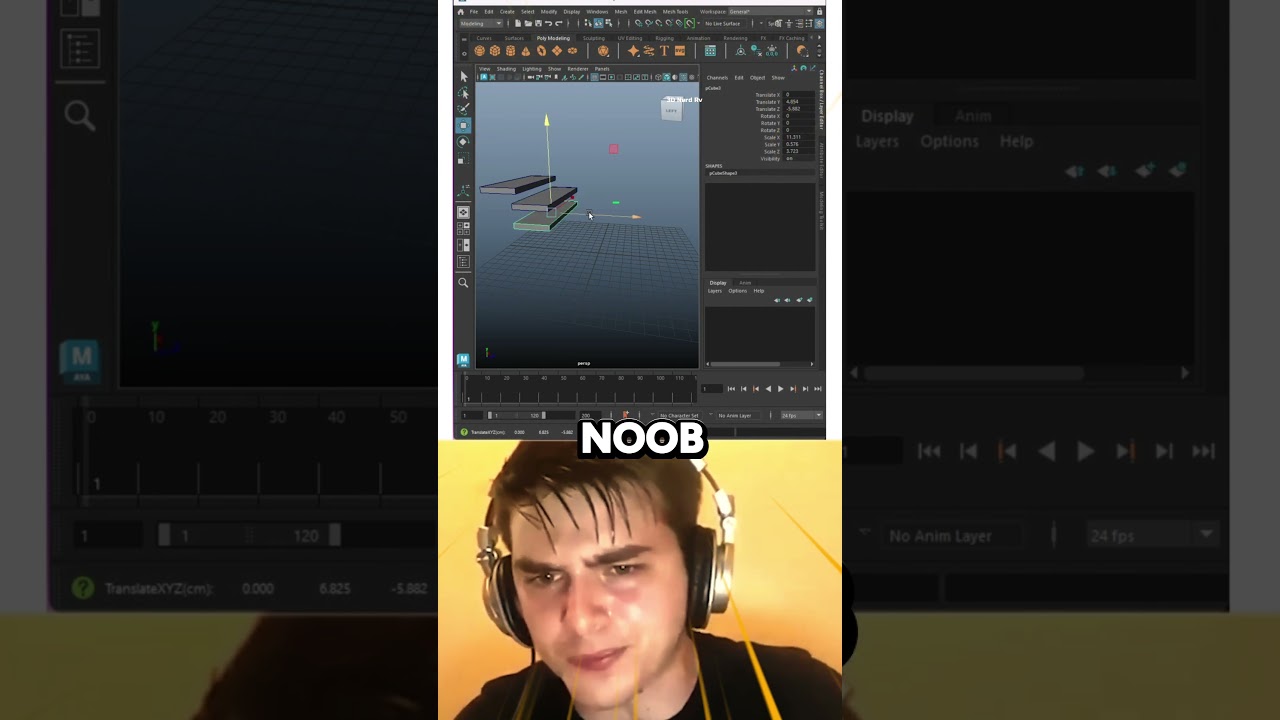 Noob vs Pro Artist: Duplicate objects in Maya #mayatutorial #modelingtips #shorts #maya3d#3dmodeling
