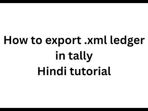 How to export Tally XML ledger