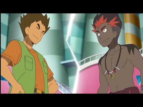 Pokemon sun and moon episode 43  BROCK VS KIAWE