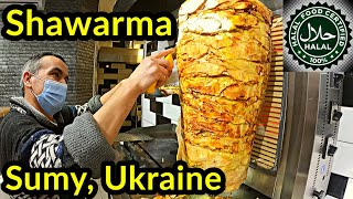 🇺🇦 $2 HALAL CHICKEN SHAWARMA & SHEEP PIZZA IN SUMY, UKRAINE