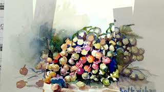 preview picture of video 'Bal krishan art  Grapes painting in water colour video'
