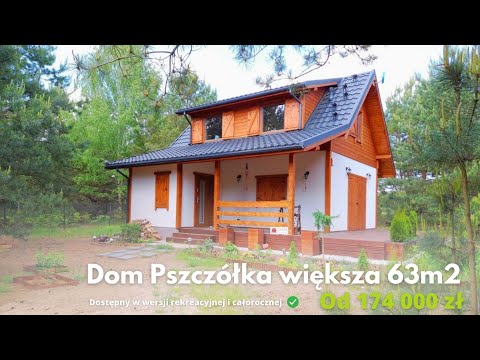 Dom 65m2  za 174 000 zł - projekt Pszczółka powiększona z domekidom.com