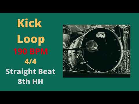 190 BPM - Straight Beat - 8th HH / Kick Track POP- ROCK - 4/4 - Metronome