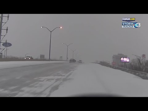 Truck spins out at Wichita downtown business district